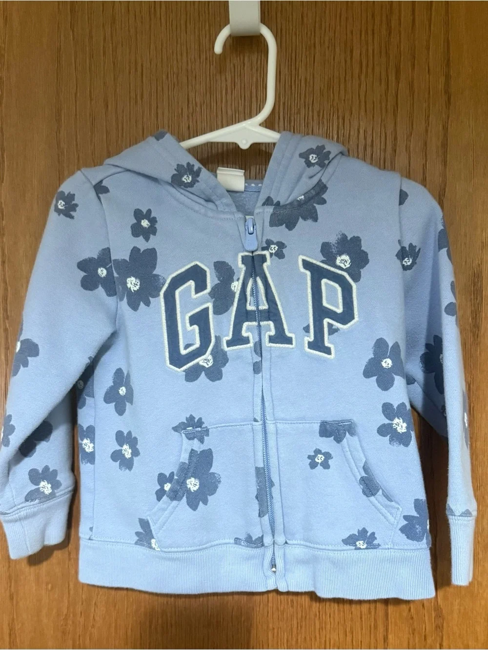 GAP Light Blue Floral Zip Hoodie for Kids